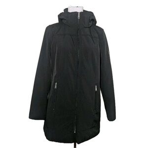 Andrew Marc Women's Black Water Repellent Jacket with Removable Hood Medium